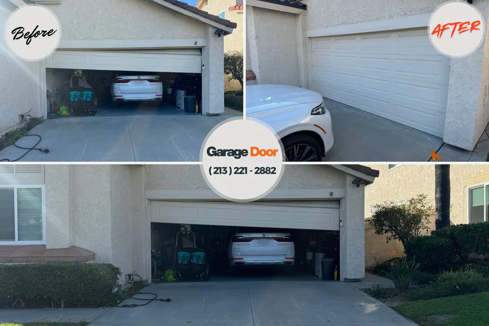 Before and after: garage door repair Baraboo, WI